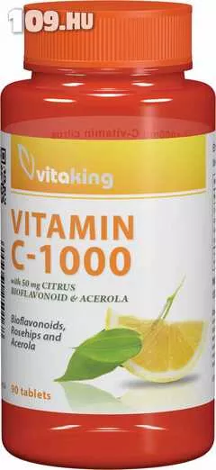 C-vitamin C-1000mg (90) tabletta flav+acer+csipkebogyó - Vitaking