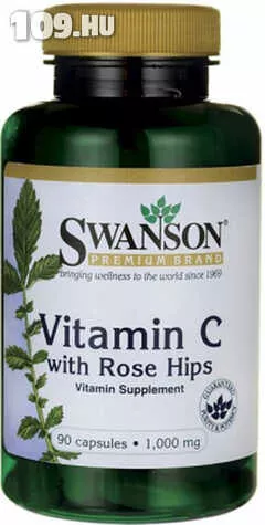 C-vitamin C-1000mg +15mg csipkebogyó (90) kapszula  - Swanson